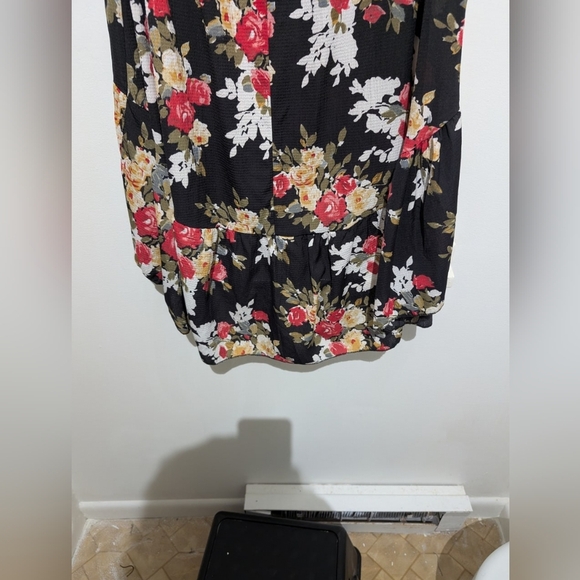 Women's summer Floral lace Maxi Dress Deep v- neck size M - Picture 10 of 13